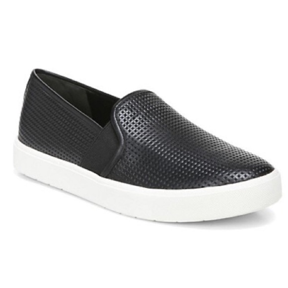 Vince Women’s Black Perforated Leather Blair Slip On Sneaker C5000L1 Size 6.5 - Picture 1 of 11